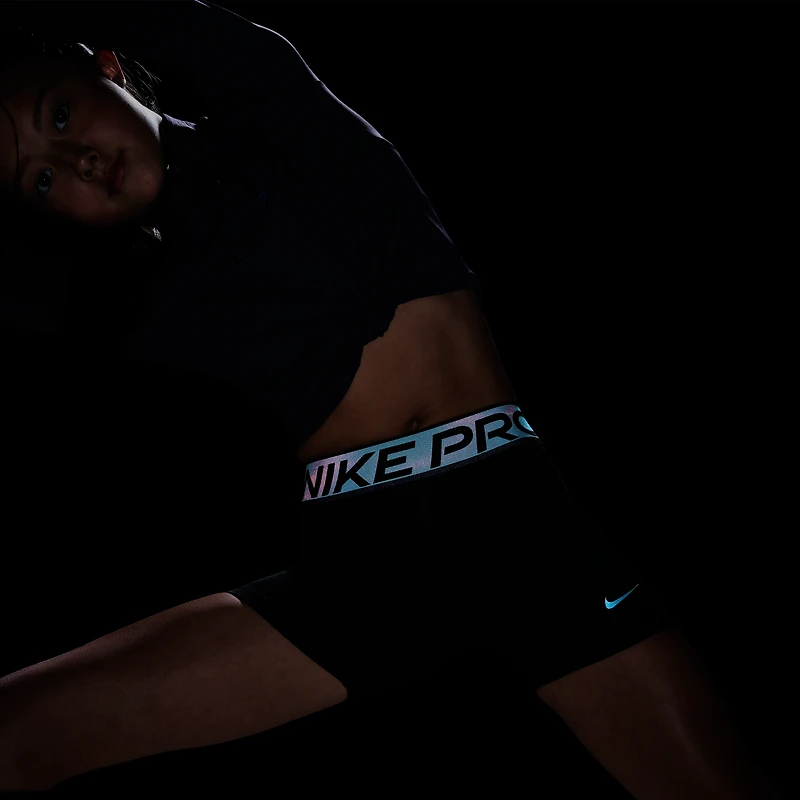 Nike Pro Big Kids' (Girls') Dri-FIT 3" Shorts with Shine Accents