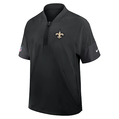 New Orleans Saints Sideline Coach Men's Nike NFL 1/2-Zip Short-Sleeve Jacket