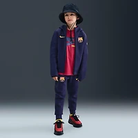 FC Barcelona Tech Big Kids' (Boys') Nike Soccer Fleece Full-Zip Hoodie