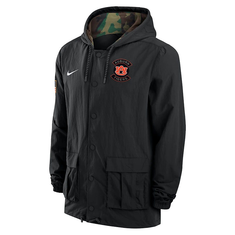 Auburn Men's Nike Full-Snap Hooded Military Jacket