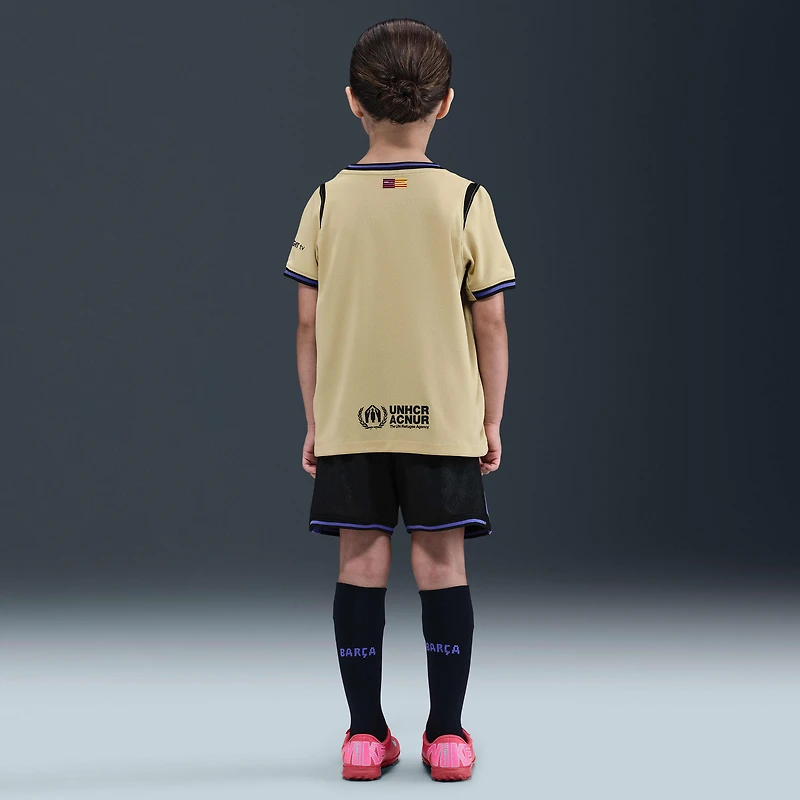 FC Barcelona 2025/26 Stadium Away Little Kids' Kobe Soccer Replica 3-Piece Kit
