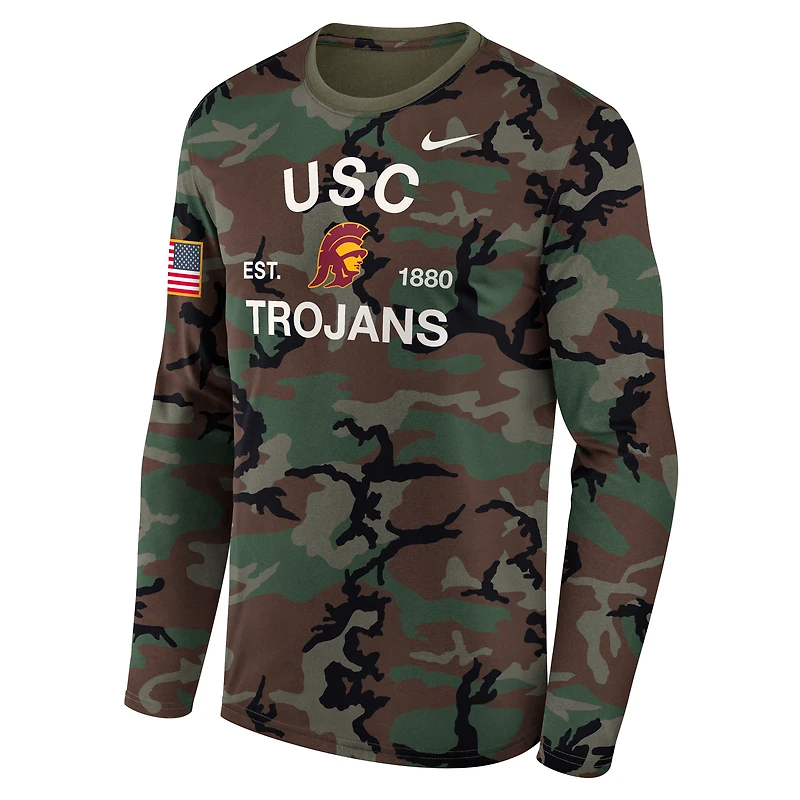 USC 2025 Military Appreciation Legend Men's Nike Dri-FIT College Long-Sleeve T-Shirt