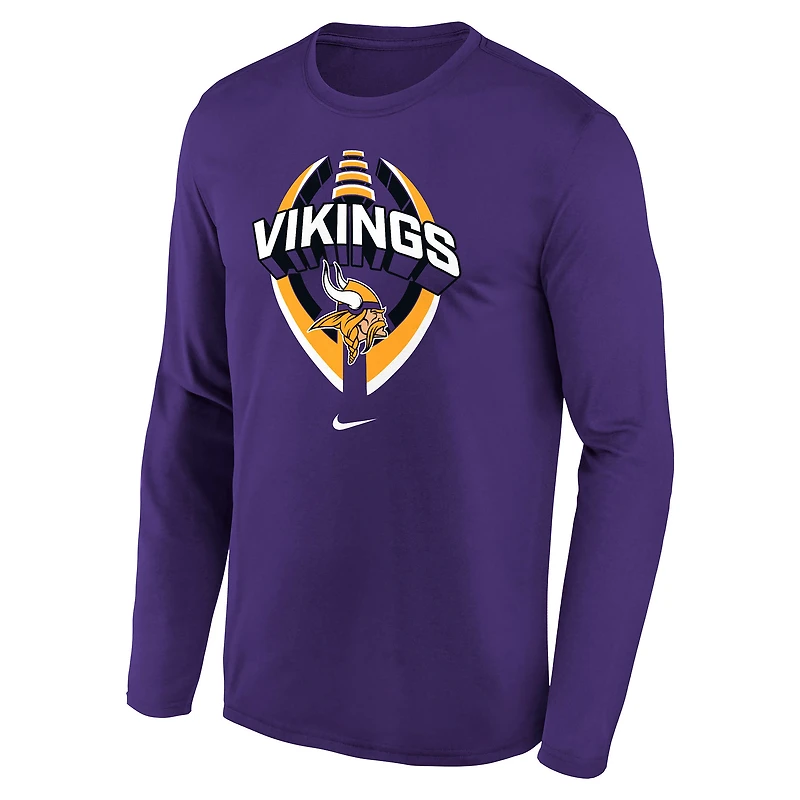 Minnesota Vikings Legend Icon Big Kids' Nike Dri-FIT NFL Long-Sleeve T-Shirt