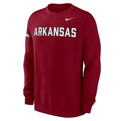 Arkansas Club Fleece Men's Nike College Crew-Neck Sweatshirt