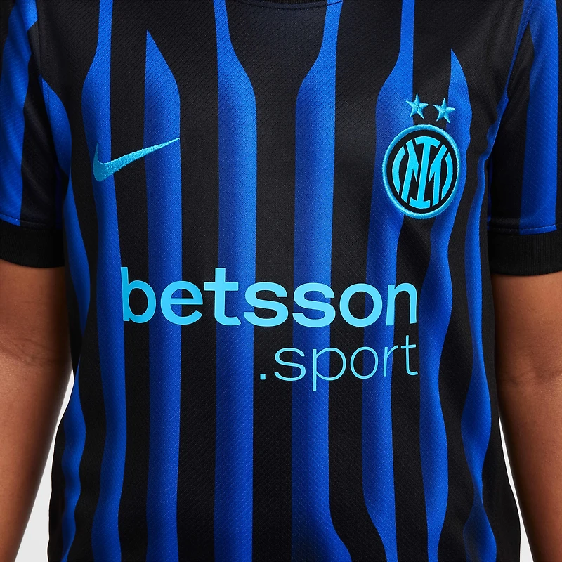 Inter Milan 2025/26 Stadium Home Big Kids' Nike Dri-FIT Soccer Replica Jersey