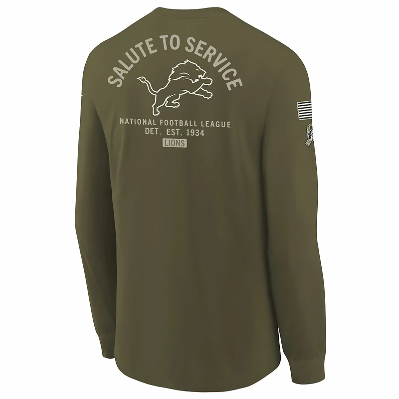 Detroit Lions Salute to Service Sideline Big Kids’ Nike NFL Long-Sleeve T-Shirt