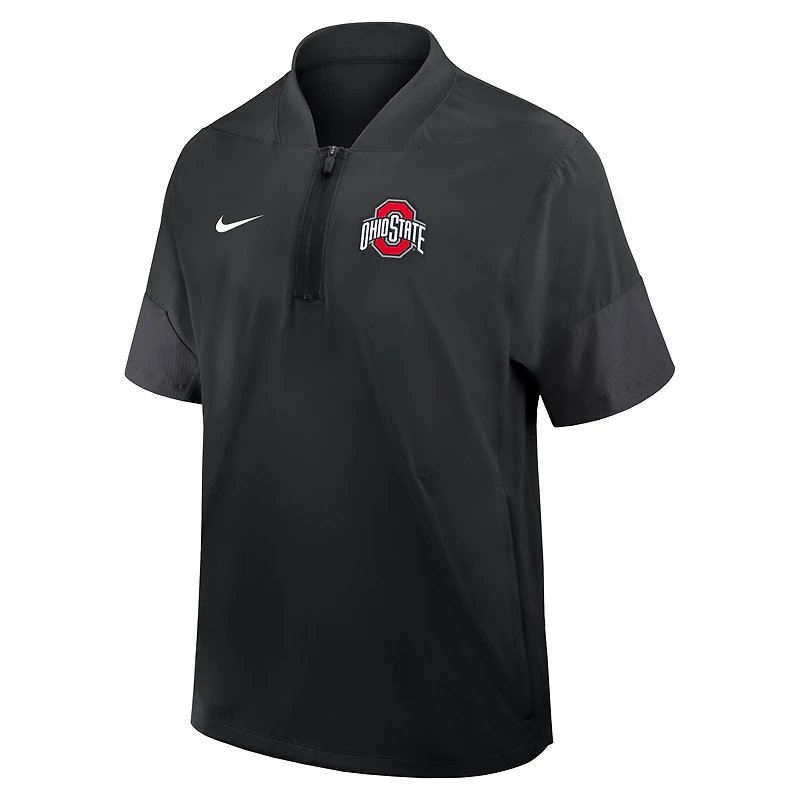 Ohio State Sideline Coach Men's Nike College 1/2-Zip Short-Sleeve Jacket