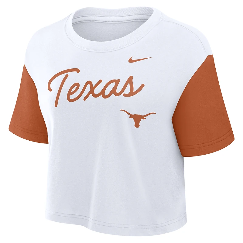 Texas Script Women's Nike Dri-FIT College Cropped T-Shirt