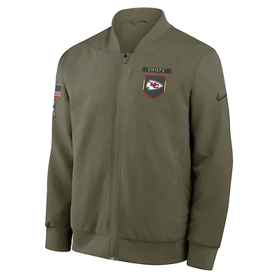 Kansas City Chiefs Salute to Service Sideline Men's Nike NFL Full-Zip Bomber Jacket