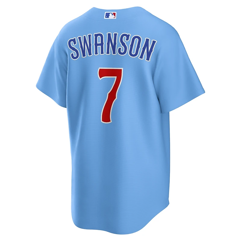 Dansby Swanson Chicago Cubs Men's Nike MLB Replica Jersey