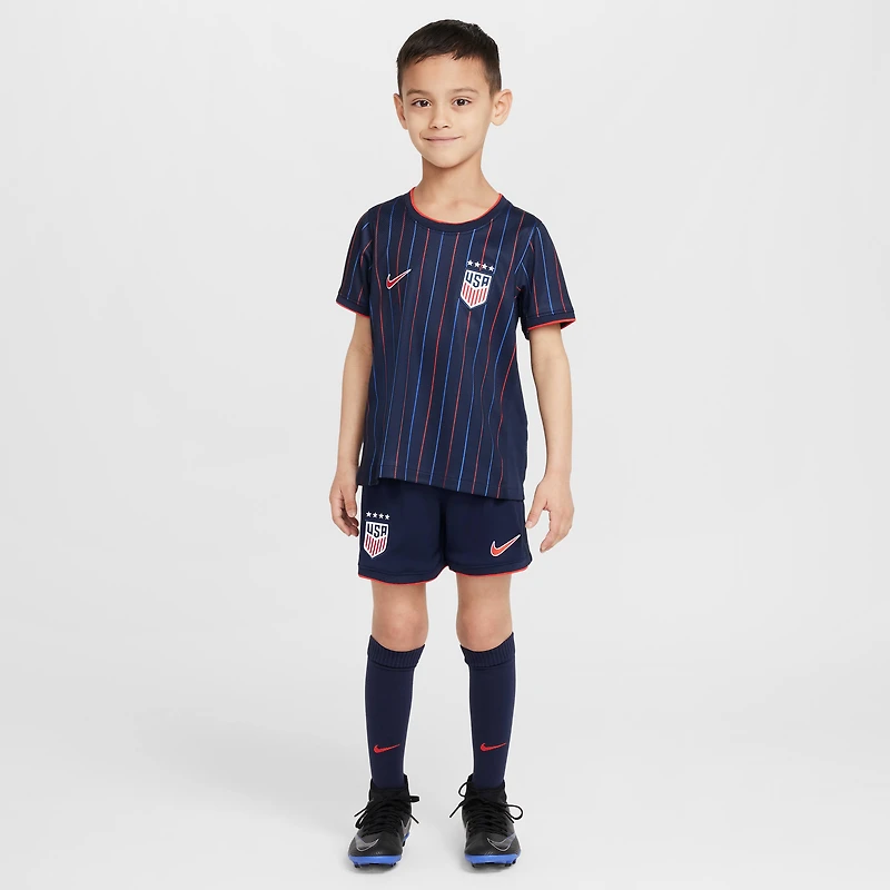 USWNT 2025 Stadium Away (Women's Team) Little Kids' Nike Soccer Replica 3-Piece Kit
