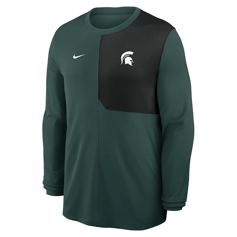 Michigan State Sideline Coach Men's Nike Dri-FIT College Long-Sleeve Top