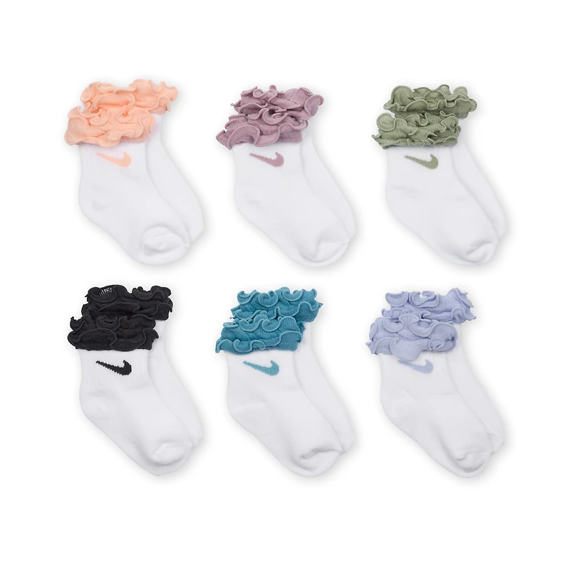 Nike Baby (12-24M)/Toddler Ruffled Socks (6 Pairs)
