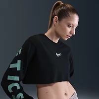 Nike Sportswear Women's Oversized Long-Sleeve Cropped Graphic T-Shirt