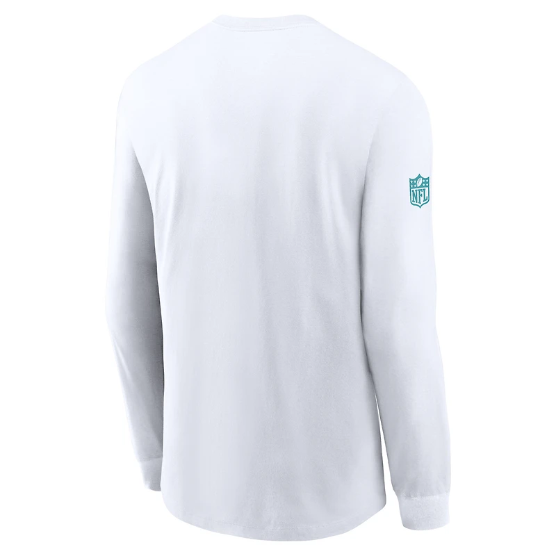 Miami Dolphins Sideline Team Issue Men's Nike Dri-FIT NFL Long-Sleeve T-Shirt