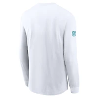 Miami Dolphins Sideline Team Issue Men's Nike Dri-FIT NFL Long-Sleeve T-Shirt