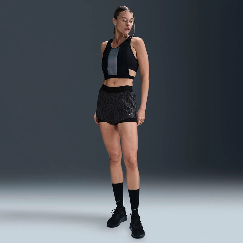 Nike Swift Women's Dri-FIT Mid-Rise 2-in-1 Printed Running Shorts