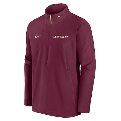Florida State Seminoles Sideline Coach Men's Nike College 1/2-Zip Hooded Jacket