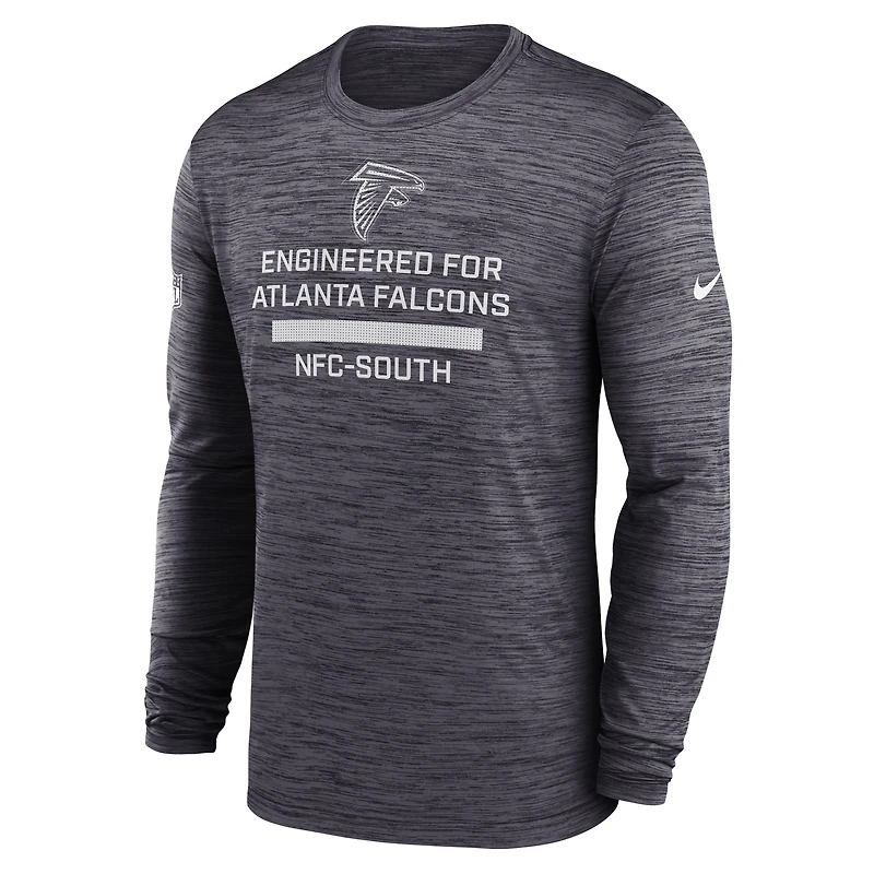 Atlanta Falcons Sideline Team Issue Velocity Men's Nike Dri-FIT NFL Long-Sleeve T-Shirt