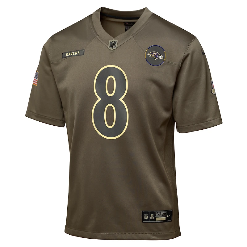 Lamar Jackson Baltimore Ravens Salute to Service Big Kids’ Nike NFL Game Jersey