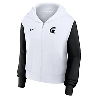 Michigan State Athletic Prep Colorblocked Script Women’s Nike College Full-Zip Hoodie