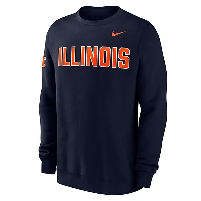 Illinois Club Fleece Men's Nike College Crew-Neck Sweatshirt