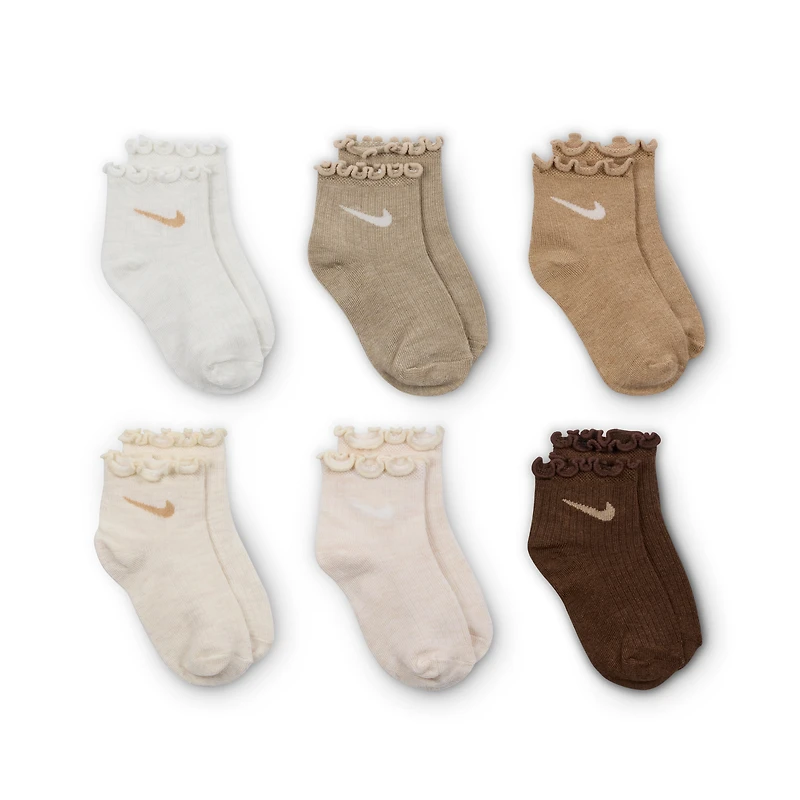 Nike Little Kids' Lettuce Welt Ankle Socks (6 Pairs)