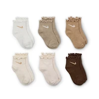 Nike Little Kids' Lettuce Welt Ankle Socks (6 Pairs)