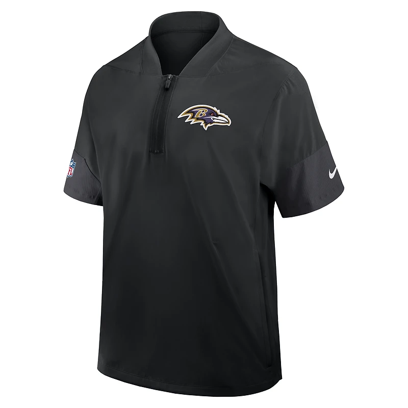 Baltimore Ravens Sideline Coach Men's Nike NFL 1/2-Zip Short-Sleeve Jacket