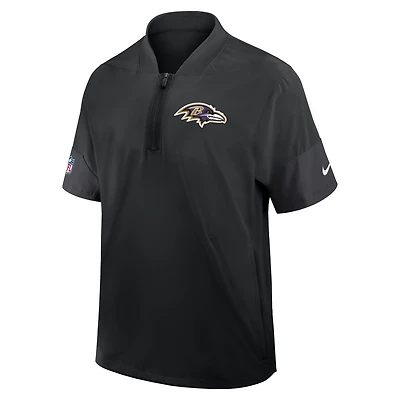 Baltimore Ravens Sideline Coach Men's Nike NFL 1/2-Zip Short-Sleeve Jacket