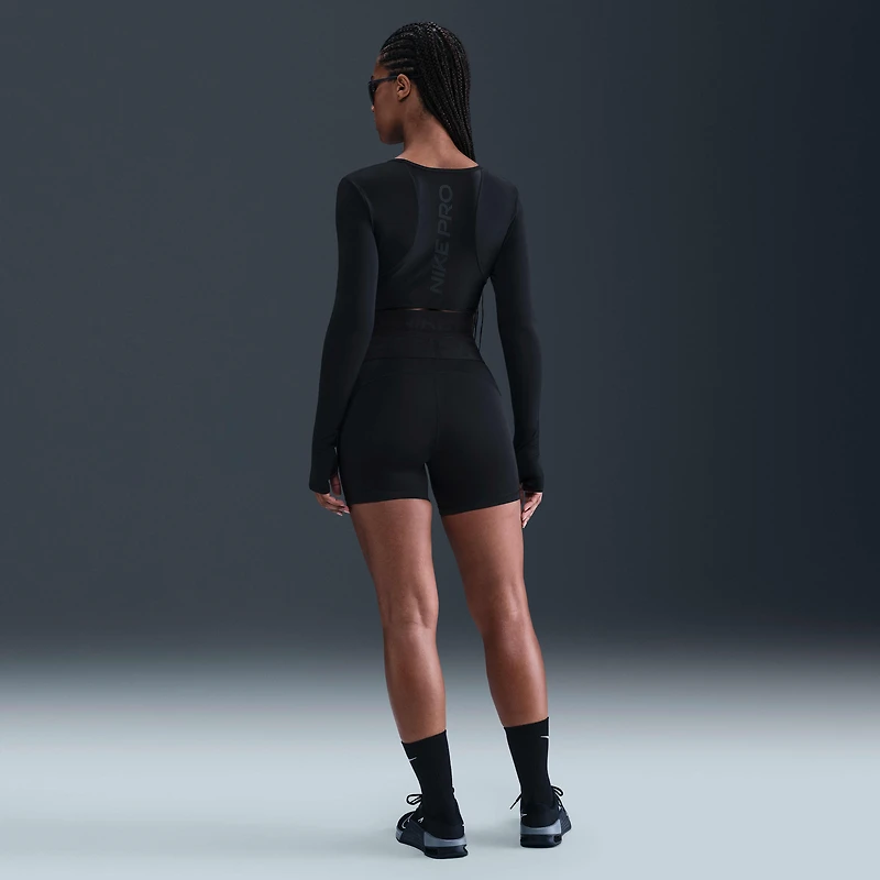 Nike Pro Women's Dri-FIT Cropped Long-Sleeve Top