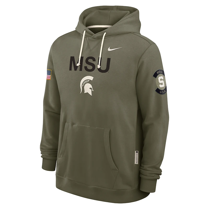 Michigan State 2025 Military Appreciation Men's Nike Dri-FIT College Pullover Hoodie
