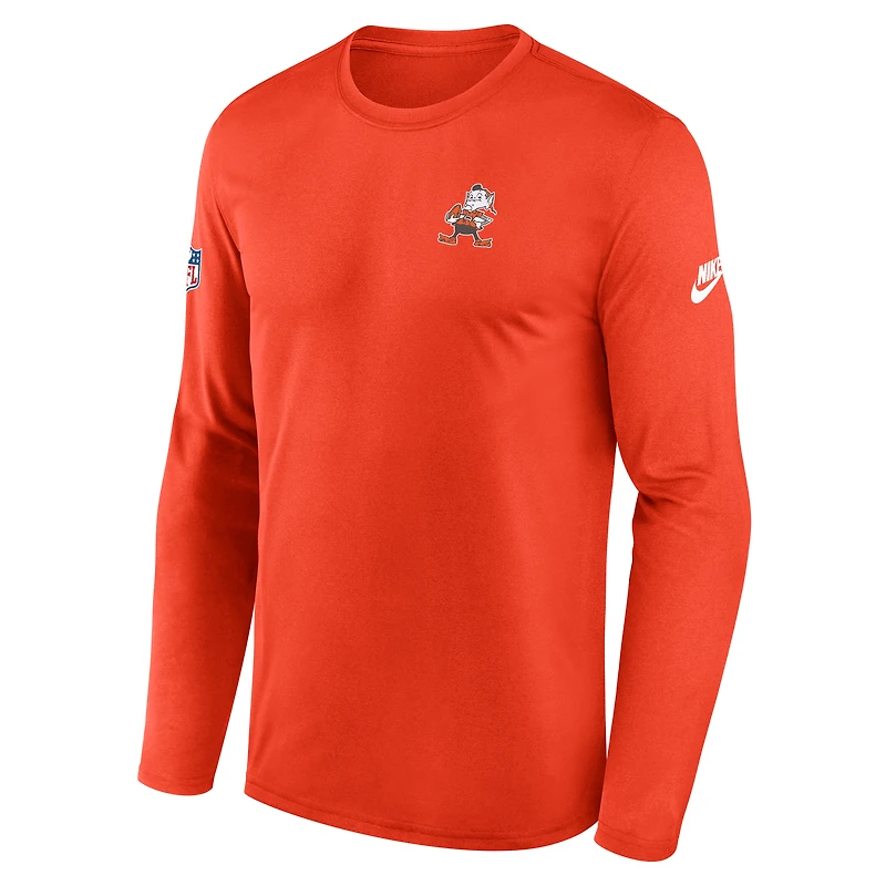 Cleveland Browns Alt Legend Small Logo Men's Nike Dri-FIT NFL Long-Sleeve T-Shirt