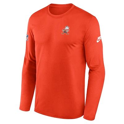 Cleveland Browns Alt Legend Small Logo Men's Nike Dri-FIT NFL Long-Sleeve T-Shirt