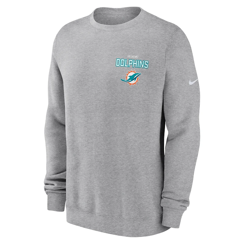 Miami Dolphins Draw Block Club Men's Nike NFL Pullover Crew
