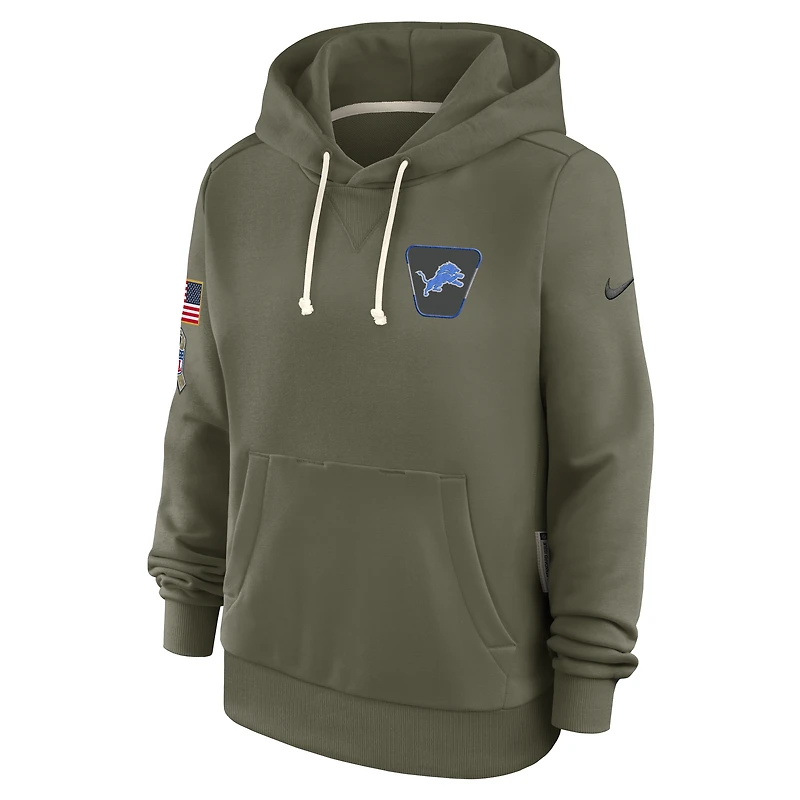 Detroit Lions Salute to Service Sideline Women's Nike Dri-FIT NFL Pullover Hoodie