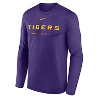 LSU Courtside Basketball Shootaround Legend Men's Nike Dri-FIT College Long-Sleeve T-Shirt