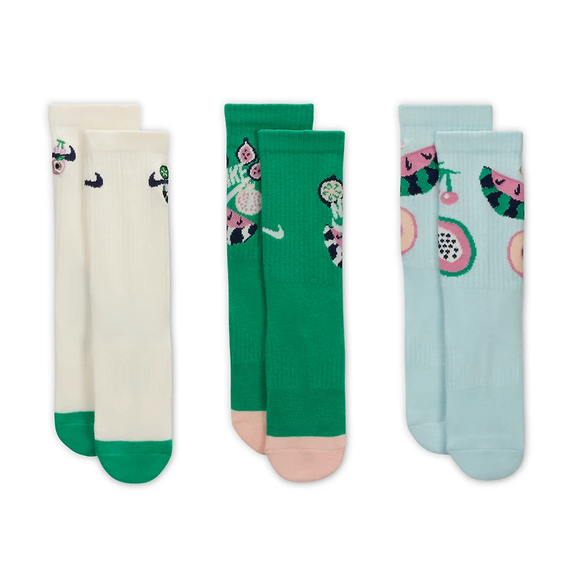 Nike Everyday Plus Big Kids' Cushioned Crew Sock (3 Pair)