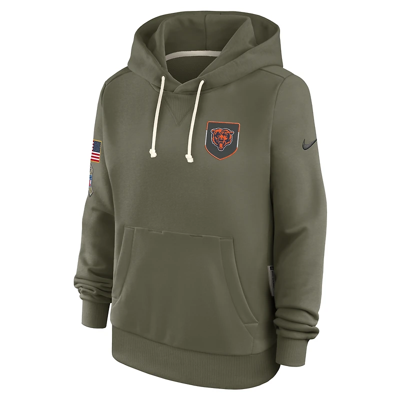 Chicago Bears Salute to Service Sideline Women's Nike Dri-FIT NFL Pullover Hoodie