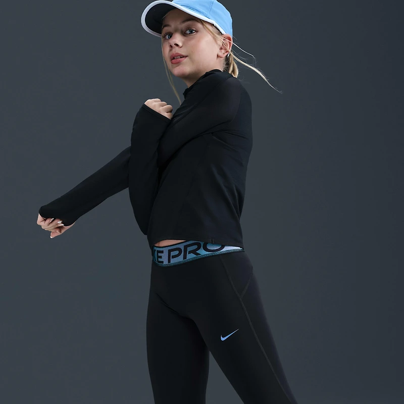 Nike Pro Big Kids' (Girls') Dri-FIT Leggings with Shine Accents