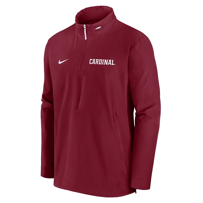 Stanford Cardinal Sideline Coach Men's Nike College 1/2-Zip Hooded Jacket