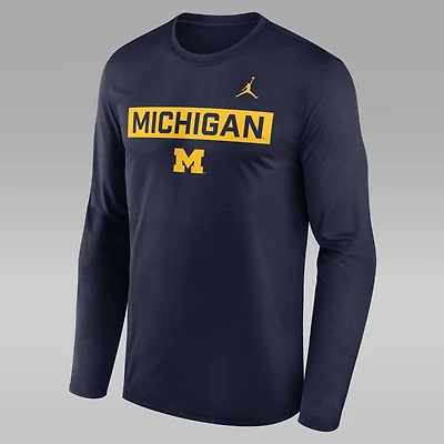 Michigan Primetime Legend 2-Hit Men's Jordan Brand Dri-FIT College Long-Sleeve T-Shirt