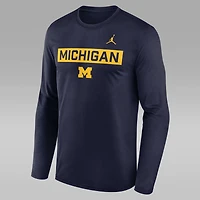 Michigan Primetime Legend 2-Hit Men's Jordan Brand Dri-FIT College Long-Sleeve T-Shirt