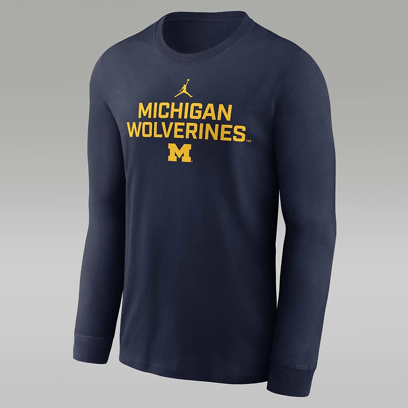 Michigan Sideline Men's Jordan Brand Dri-FIT College Long-Sleeve T-Shirt