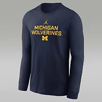 Michigan Sideline Men's Jordan Brand Dri-FIT College Long-Sleeve T-Shirt