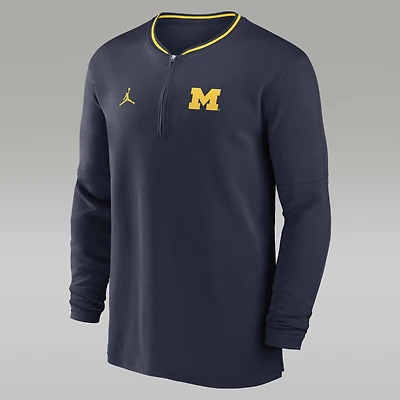 Michigan Wolverines Sideline Coach Men's Jordan Dri-FIT College 1/2-Zip Long-Sleeve Top