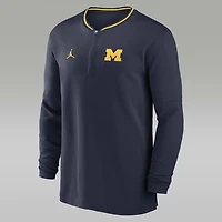 Michigan Wolverines Sideline Coach Men's Jordan Dri-FIT College 1/2-Zip Long-Sleeve Top