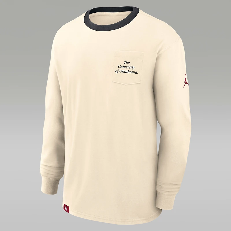 Oklahoma Athletic Prep Max90 Pocket Logo Men's Jordan Brand College Long-Sleeve T-Shirt