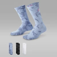 Jordan Big Kids' Blue Jeans and Bling Crew Socks (3 Pairs)