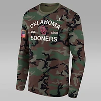 Oklahoma 2025 Military Appreciation Legend Men's Jordan Brand Dri-FIT College Long-Sleeve T-Shirt